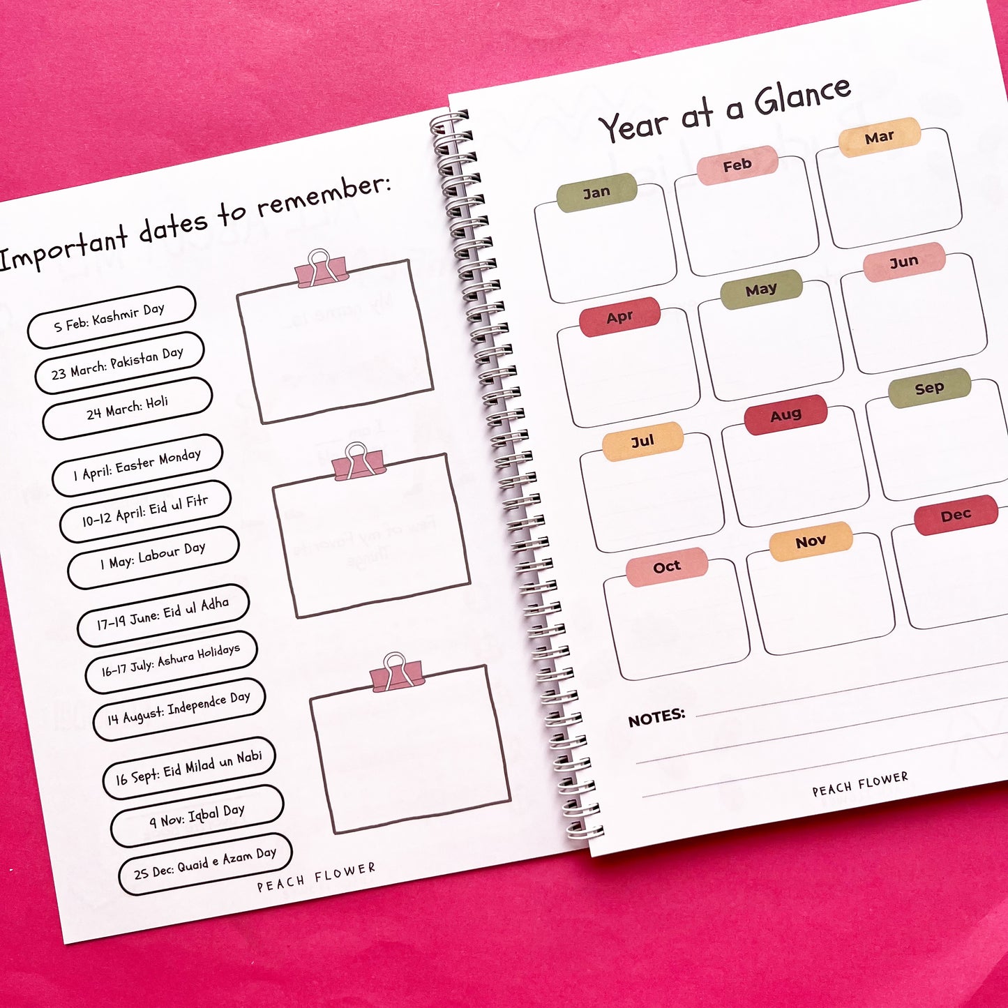 Yearly Planner 2024 (Free: 2 Sticker Sheets + 4 Bookmarks + 6 Cards)