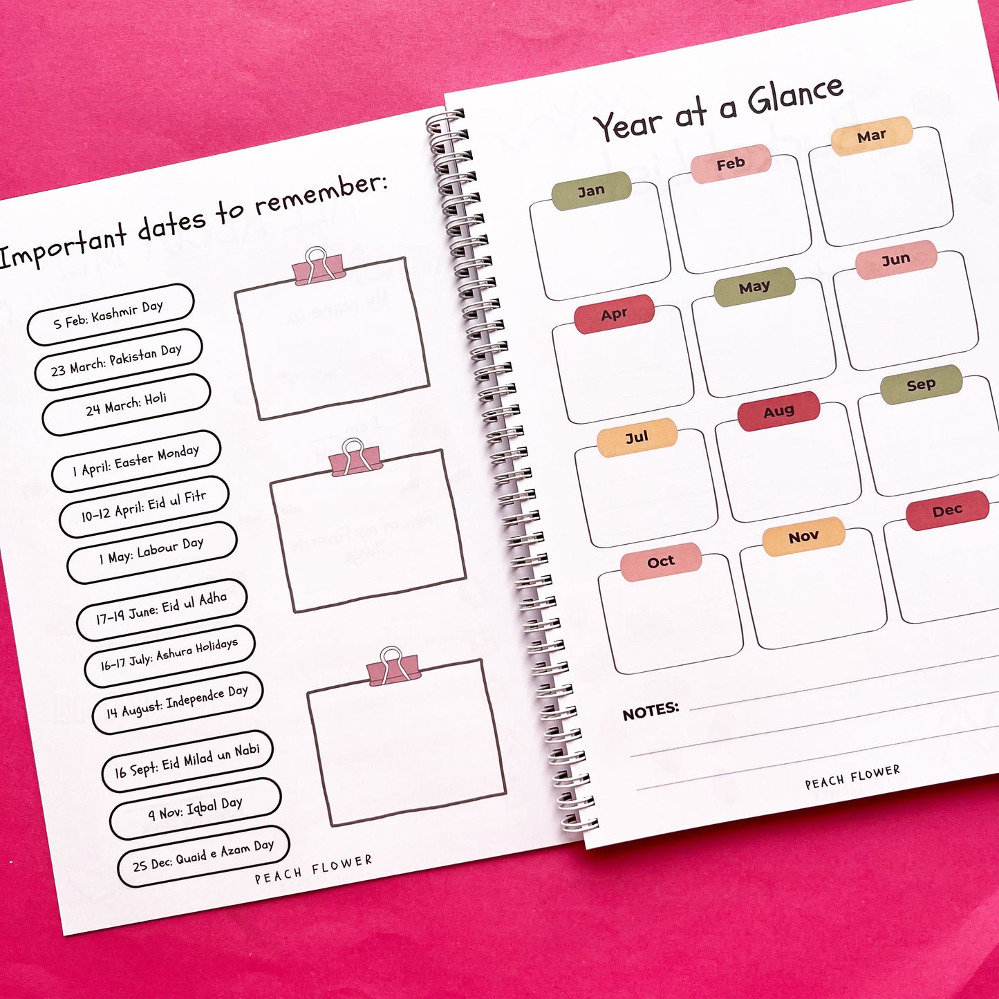 Yearly Planner 2024 (Free: 2 Sticker Sheets + 4 Bookmarks + 6 Cards)