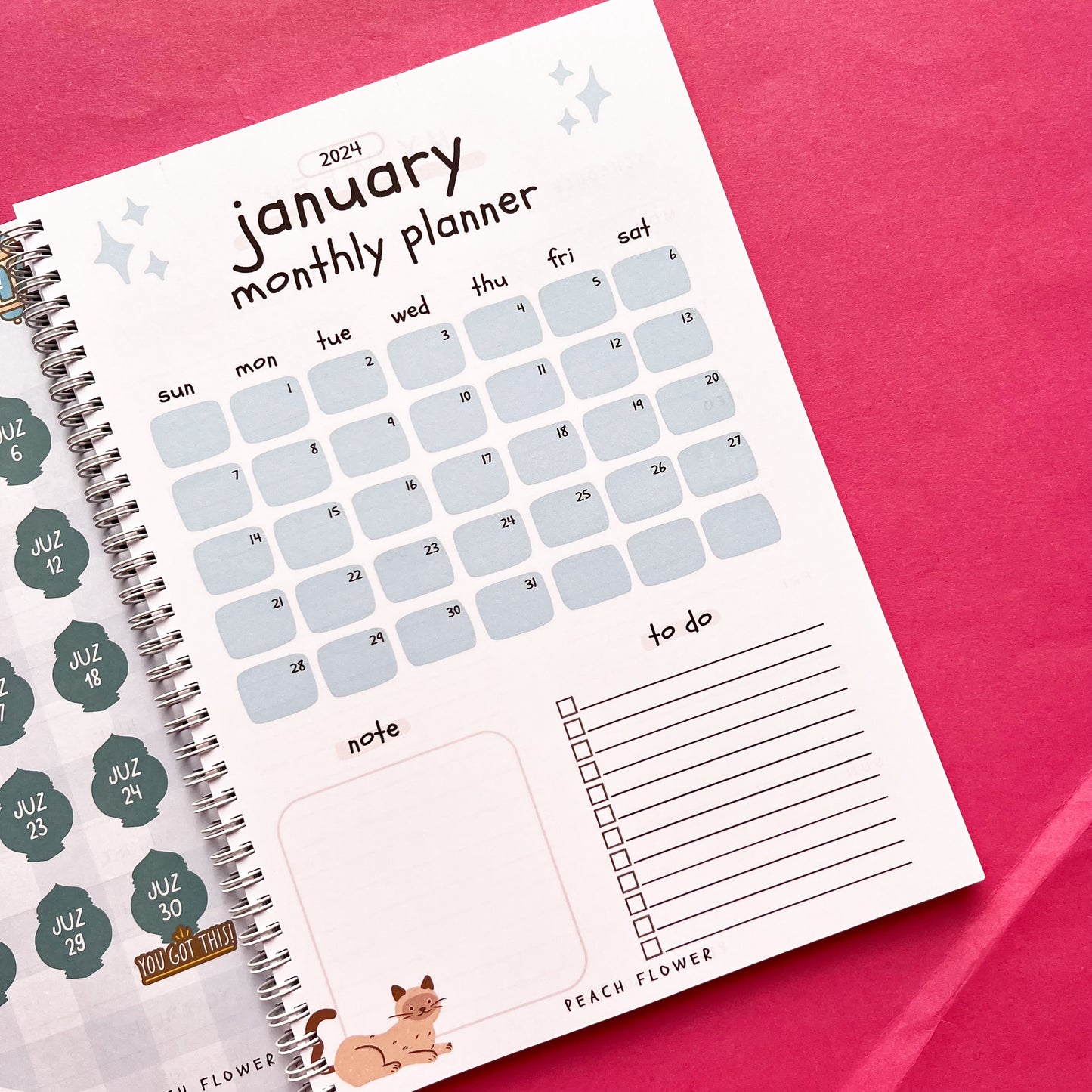 Yearly Planner 2024 (Free: 2 Sticker Sheets + 4 Bookmarks + 6 Cards)