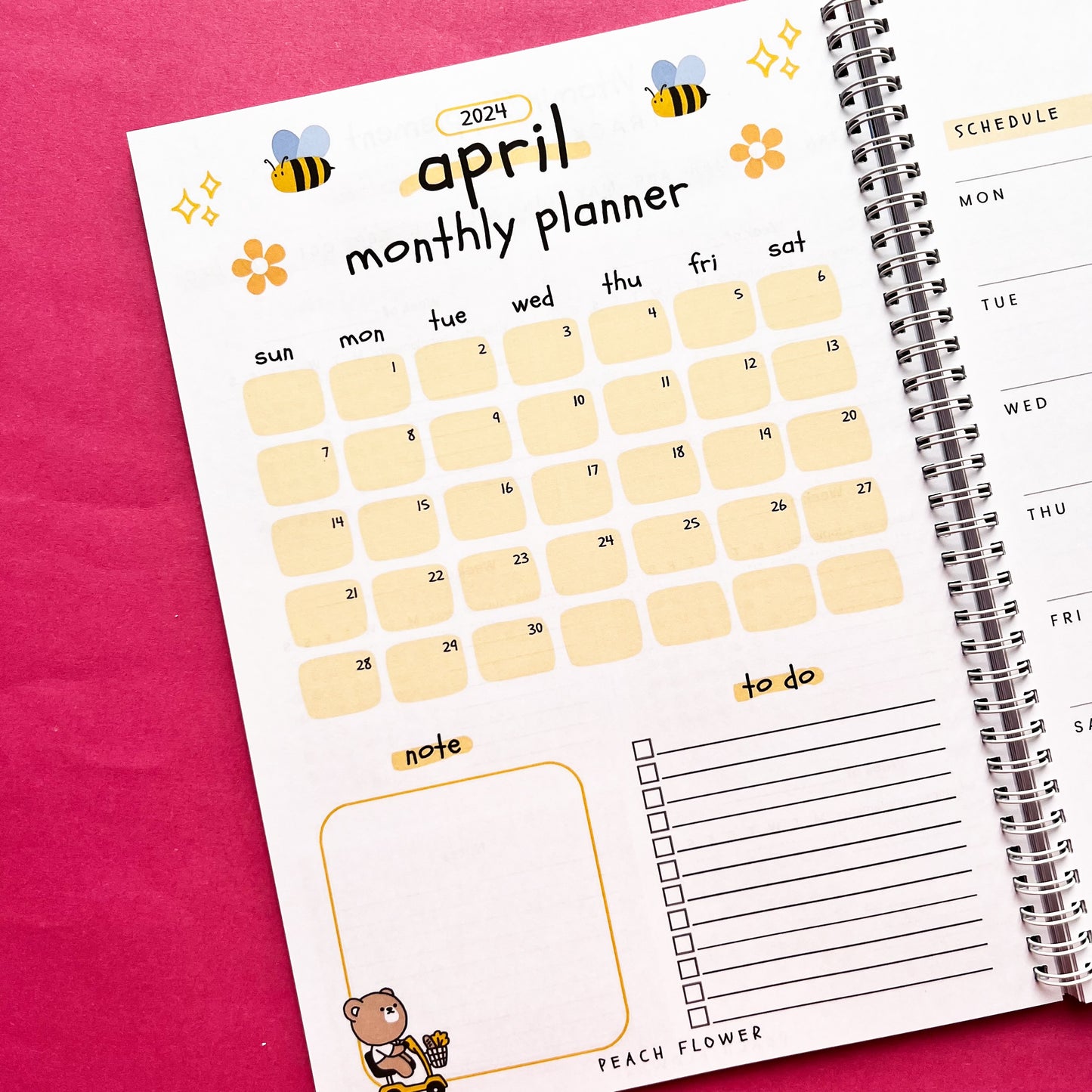 Yearly Planner 2024 (Free: 2 Sticker Sheets + 4 Bookmarks + 6 Cards)