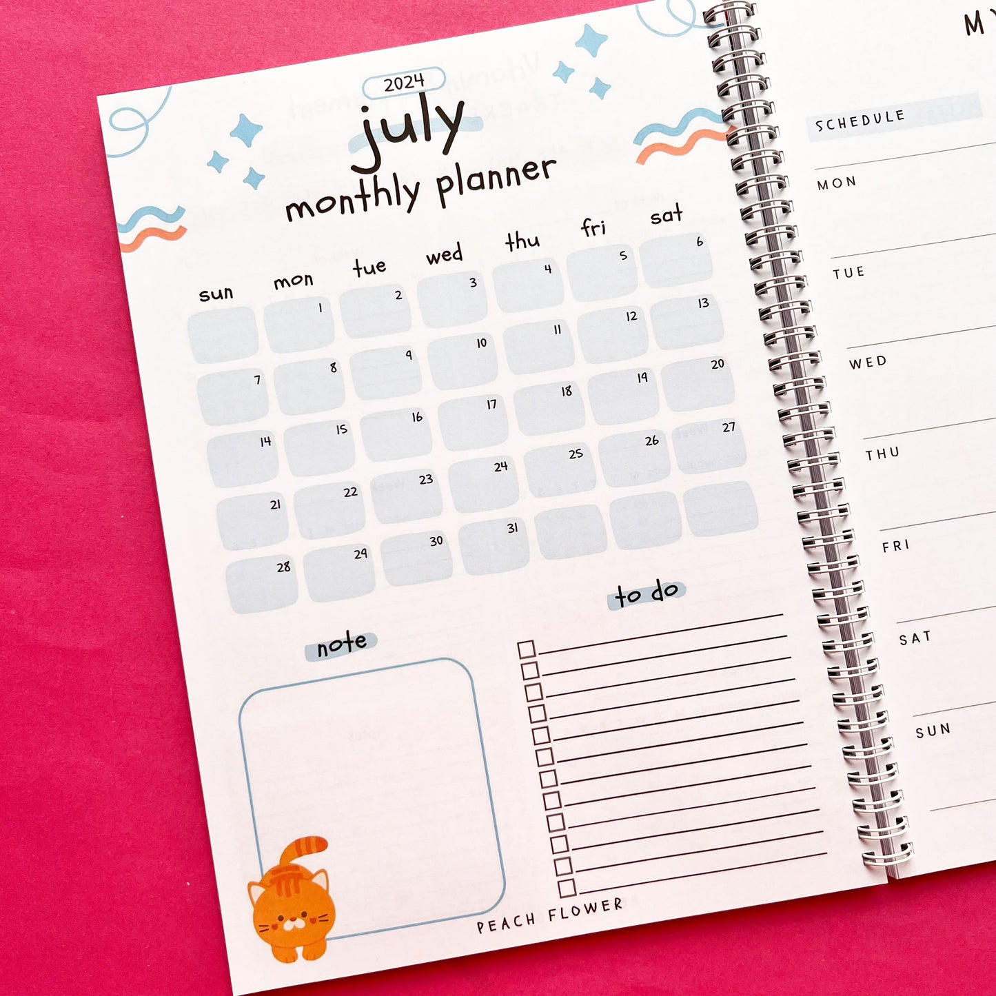 Yearly Planner 2024 (Free: 2 Sticker Sheets + 4 Bookmarks + 6 Cards)