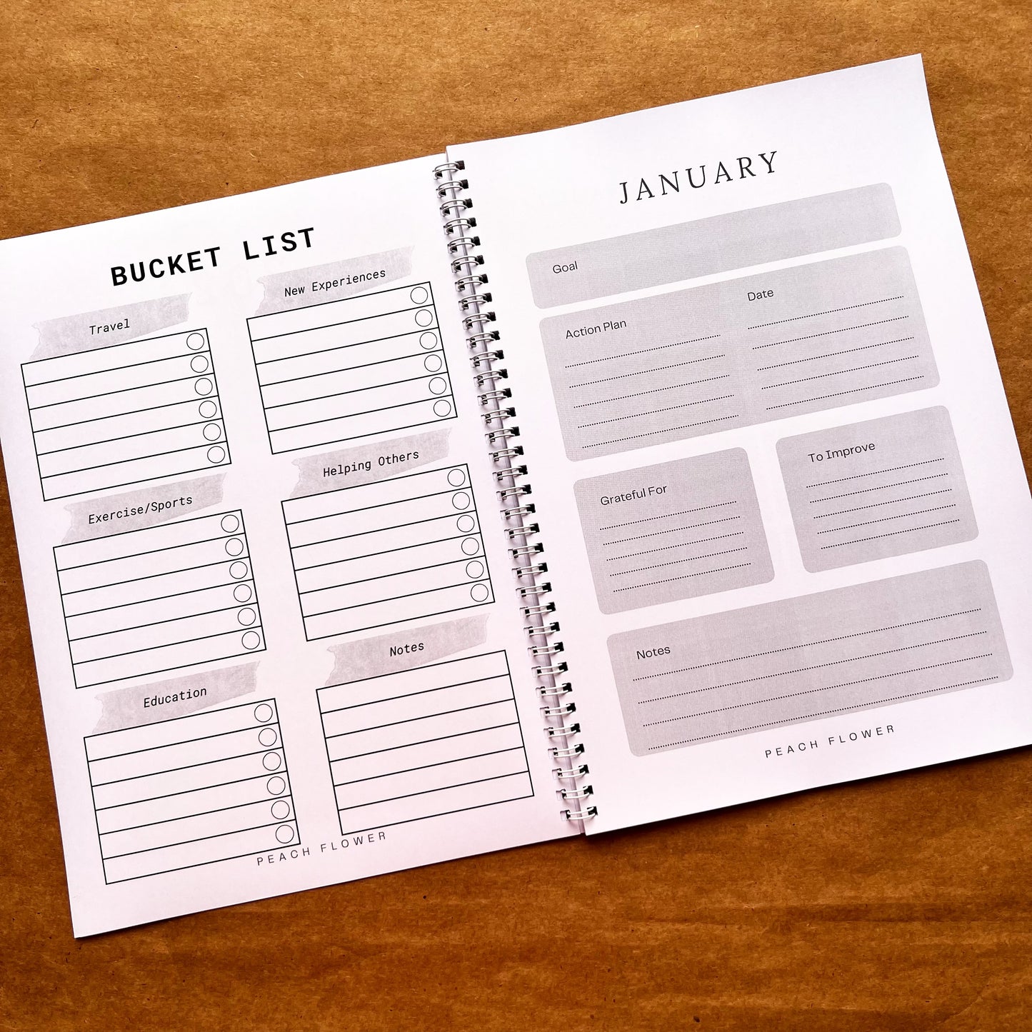 Yearly Planner 2024 Black n White