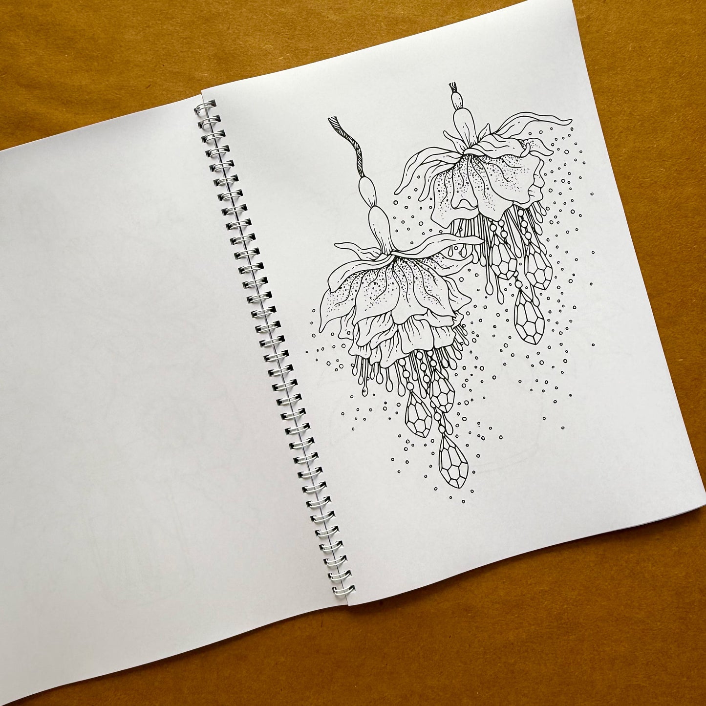 Adult Coloring Book: Floral Version 2 in 1