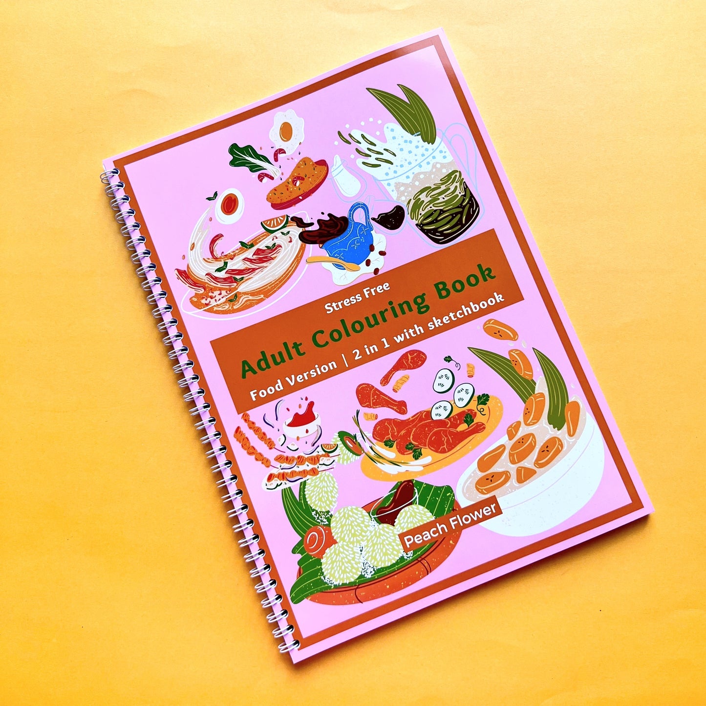 Adult Coloring Book: Food Version 2 in 1