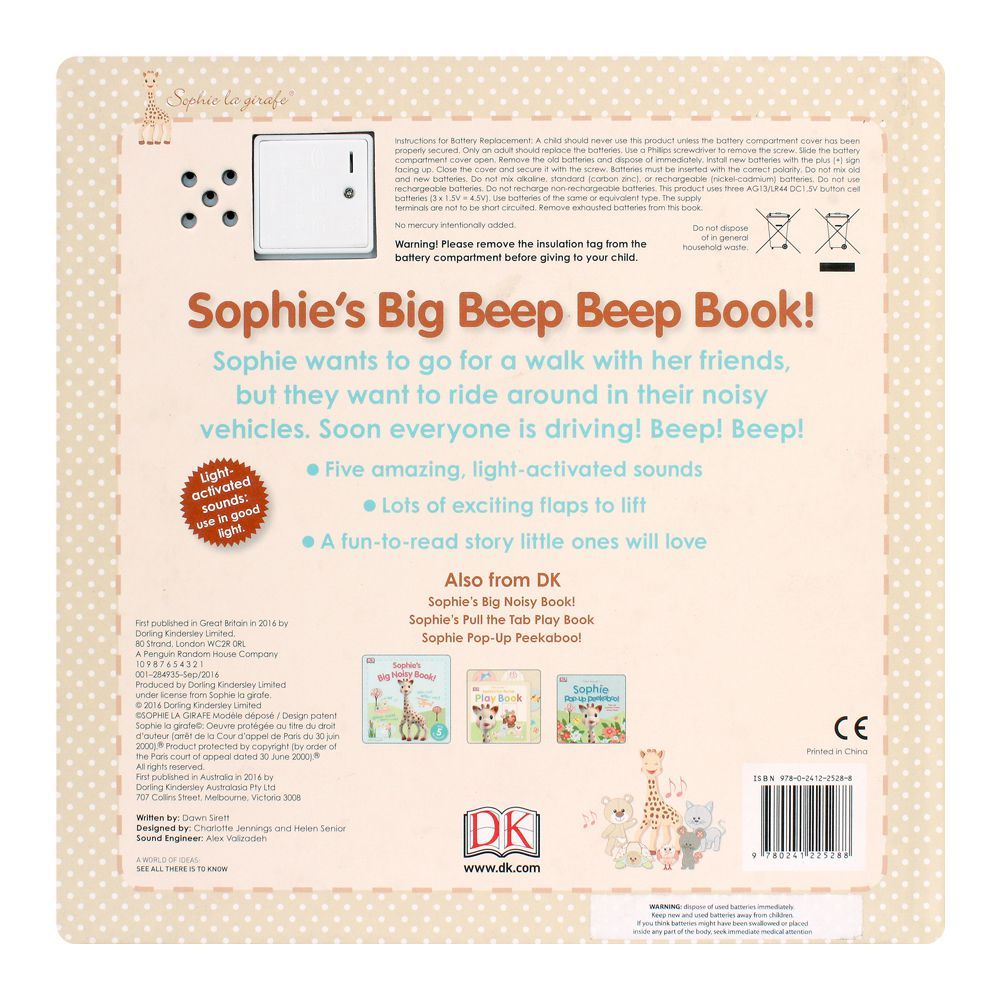 Sophie la girafe: Sophie’s Big Beep Beep Book! (Sound book) - BFK