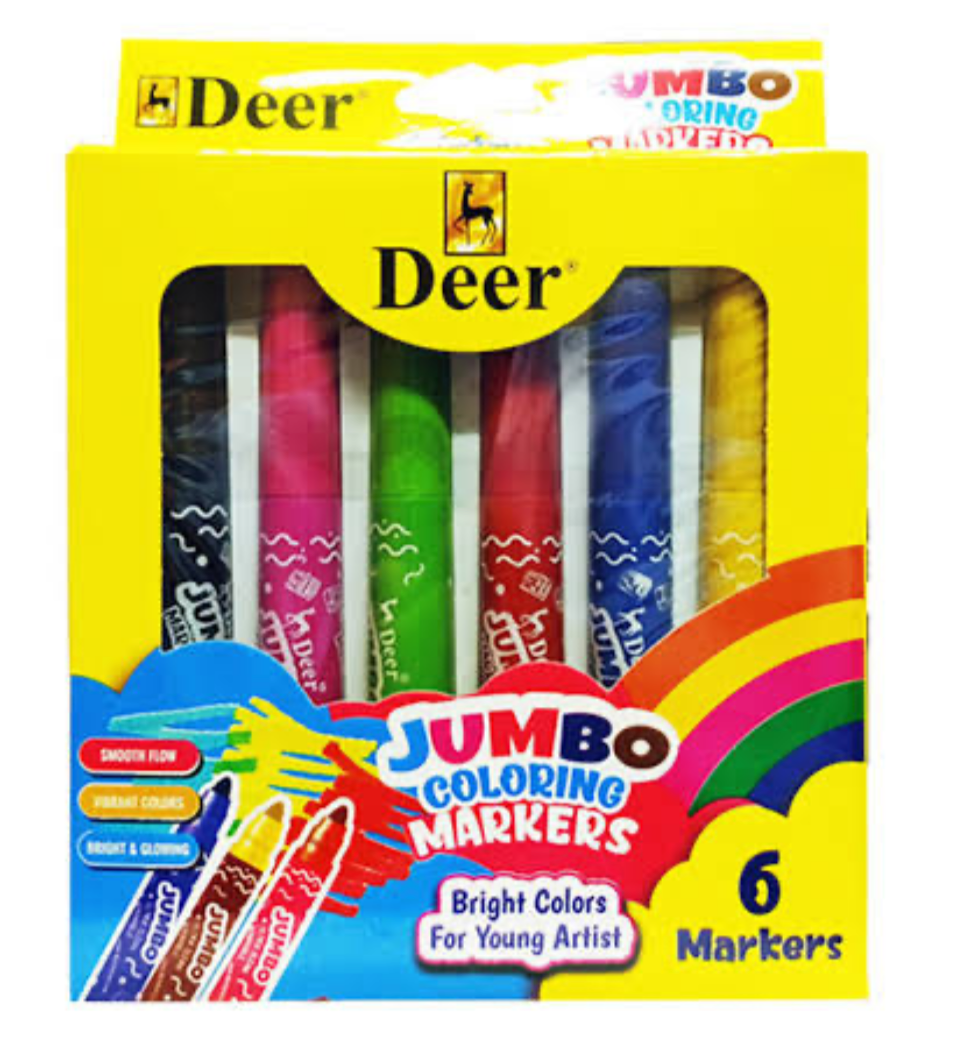 6 jumbo coloring  markers