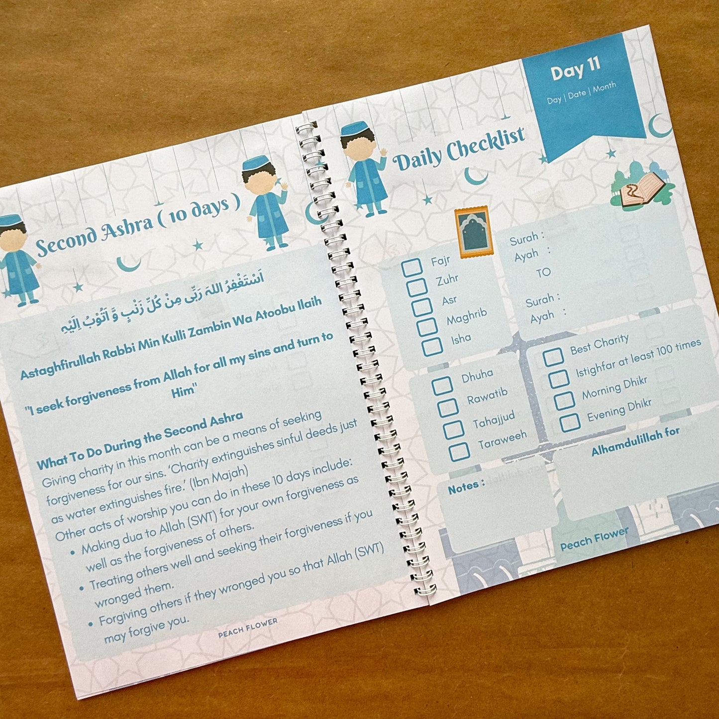 Kids Ramadan Planner 2025 ( Free: Sticker sheet, 3 cards, 4 Bookmarks, 18 Tags)