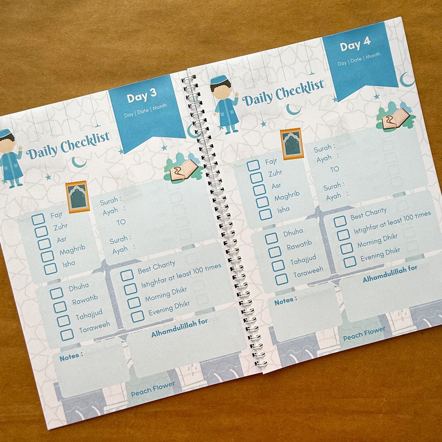 Kids Ramadan Planner 2025 ( Free: Sticker sheet, 3 cards, 4 Bookmarks, 18 Tags)