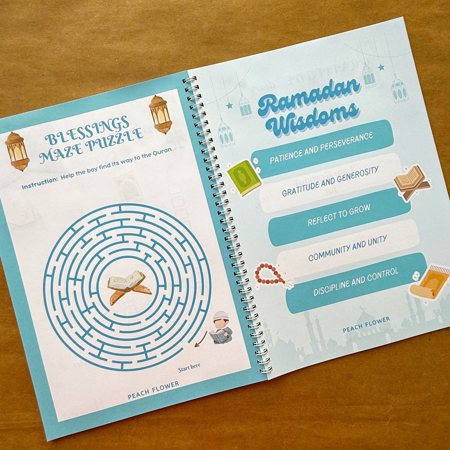 Kids Ramadan Planner 2025 ( Free: Sticker sheet, 3 cards, 4 Bookmarks, 18 Tags)