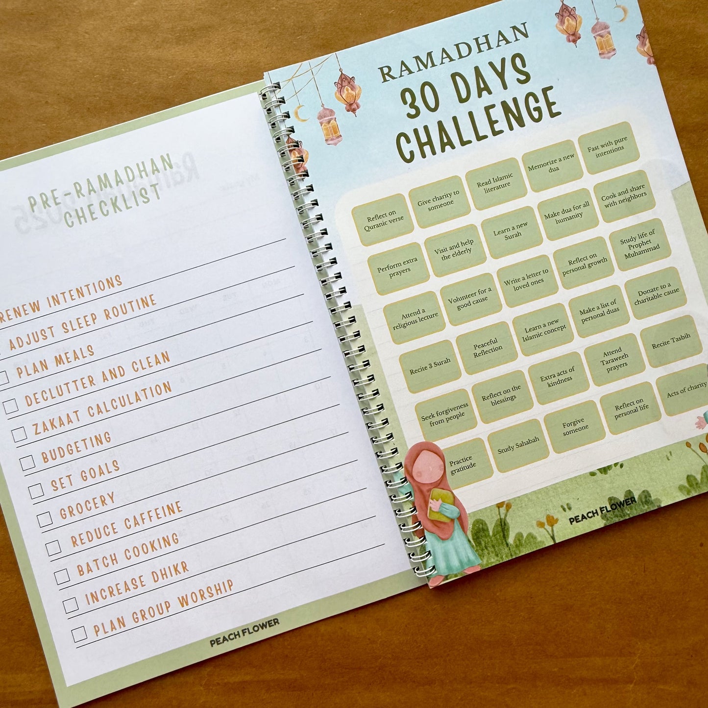 Ramadan Planner 2025 (Free: Sticker sheet, 4 cards, 4 Bookmarks, 18 Tags)