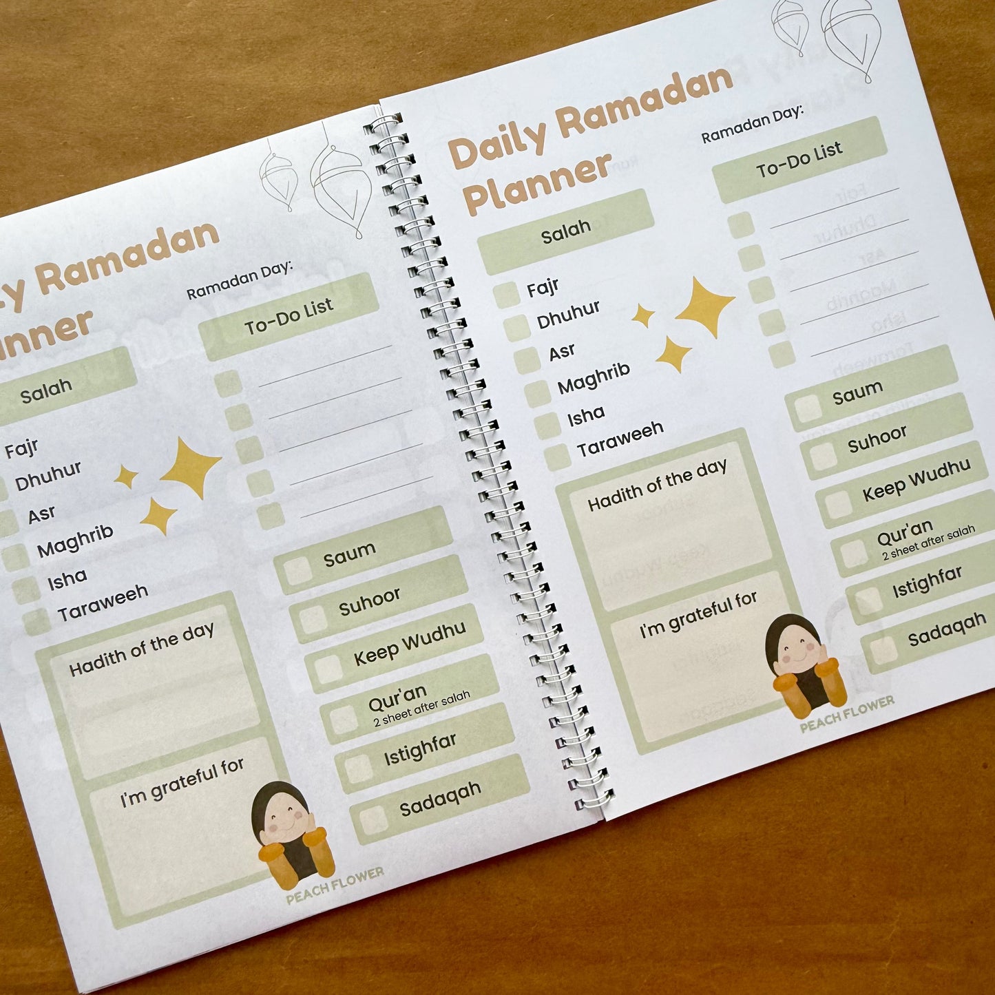 Ramadan Planner 2025 (Free: Sticker sheet, 4 cards, 4 Bookmarks, 18 Tags)