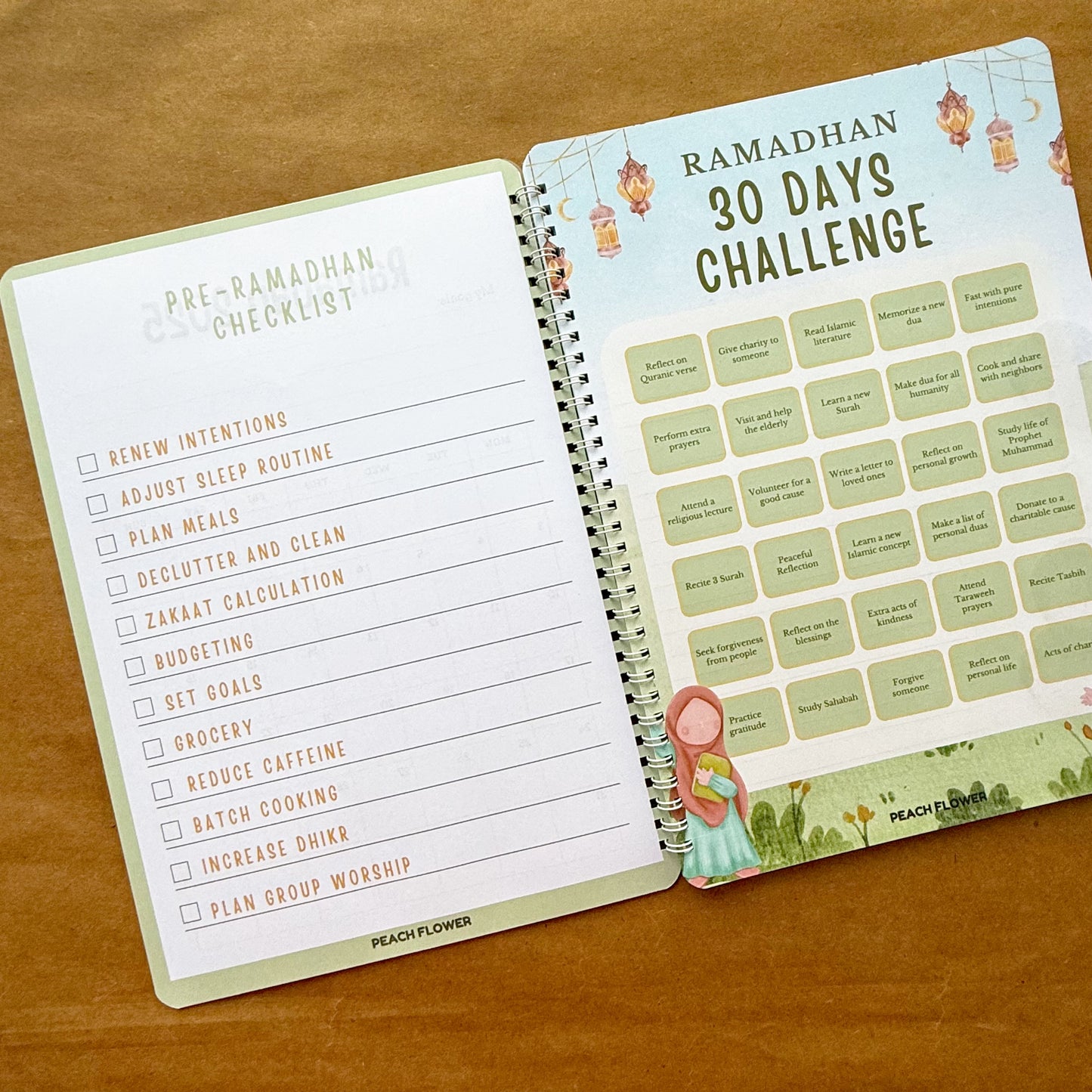 Ramadan Planner 2025 (Free: Sticker sheet, 4 cards, 4 Bookmarks, 18 Tags)