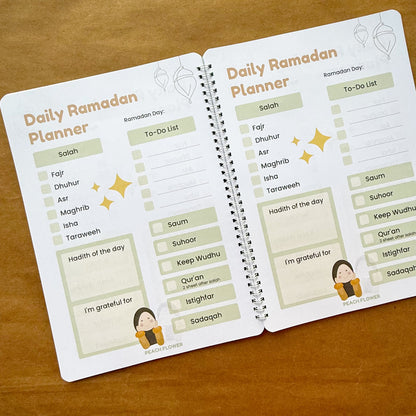 Ramadan Planner 2025 (Free: Sticker sheet, 4 cards, 4 Bookmarks, 18 Tags)