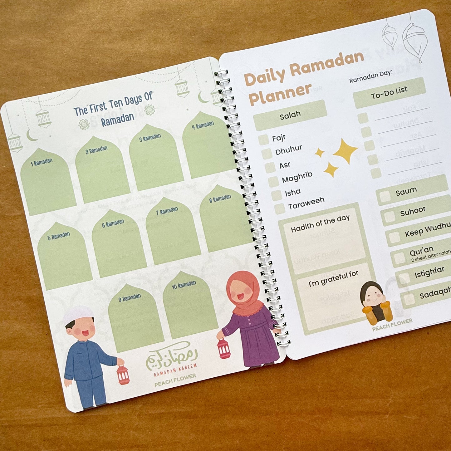 Ramadan Planner 2025 (Free: Sticker sheet, 4 cards, 4 Bookmarks, 18 Tags)