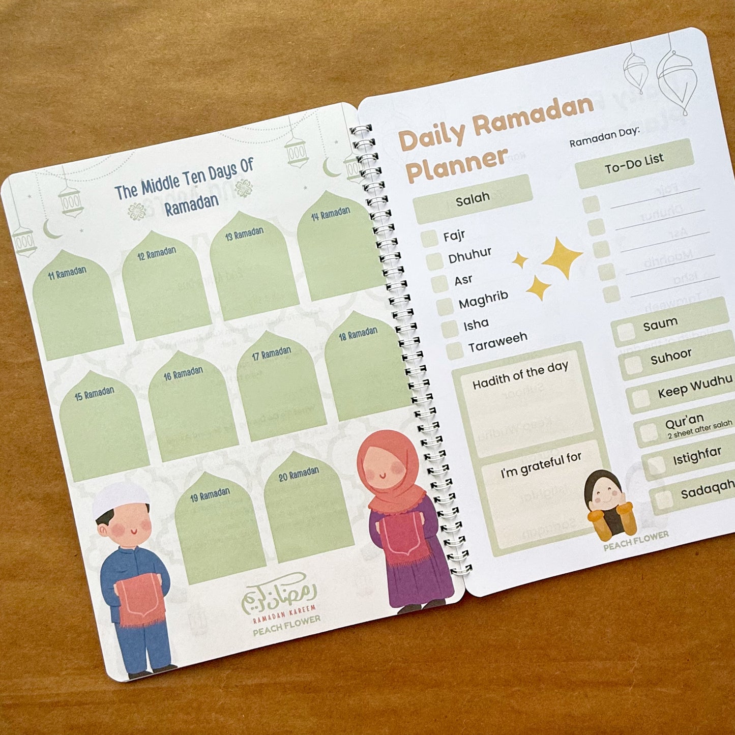 Ramadan Planner 2025 (Free: Sticker sheet, 4 cards, 4 Bookmarks, 18 Tags)