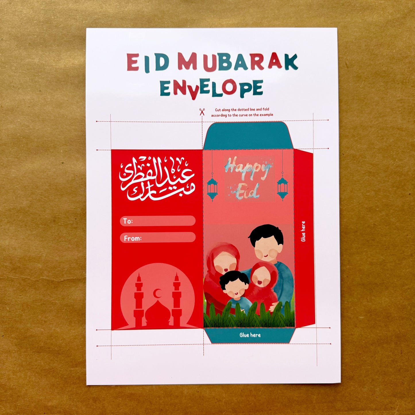 Eid Mubarak self-cut Envelops