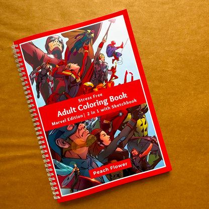 Adult Coloring Book: Marvel Version 2 in 1