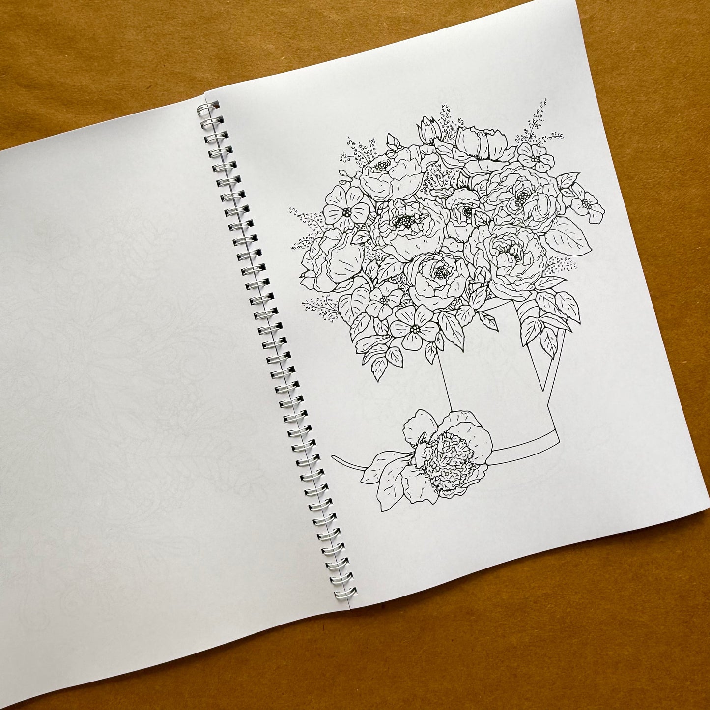 Adult Coloring Book: Floral Version 2 in 1