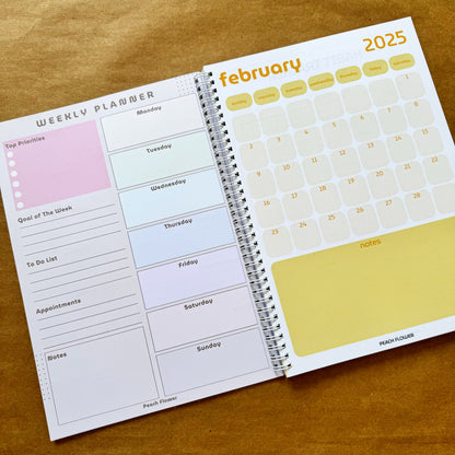 Yearly Planner 2025 (Free: 2 Sticker Sheets + 4 Bookmarks + 3 Cards)