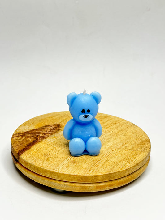 Blue Teddy Bear Candle - Vanilla Scented Candle