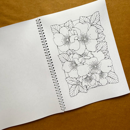 Adult Coloring Book: Floral Version 2 in 1