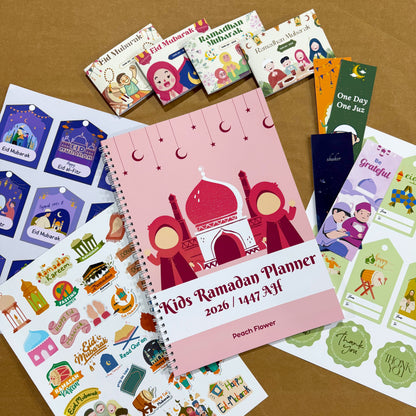 Kids Ramadan Planner 2026 ( Free: Sticker sheet, 4 cards, 4 Bookmarks, 18 Tags)
