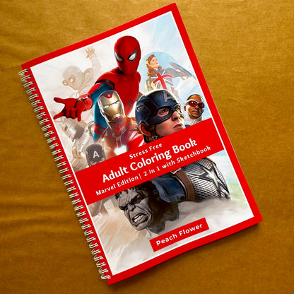 Adult Coloring Book: Marvel Version 2 in 1