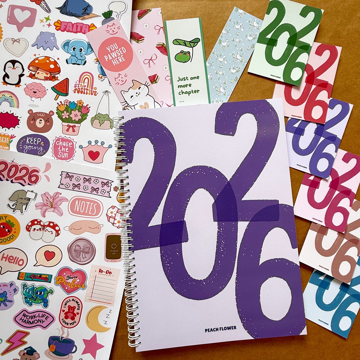 Yearly Planner 2026 (Free: 2 Sticker Sheets + 4 Bookmarks + 6 Cards)