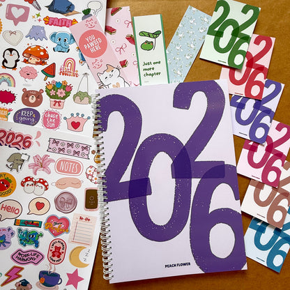Yearly Planner 2026 (Free: 2 Sticker Sheets + 4 Bookmarks + 6 Cards)