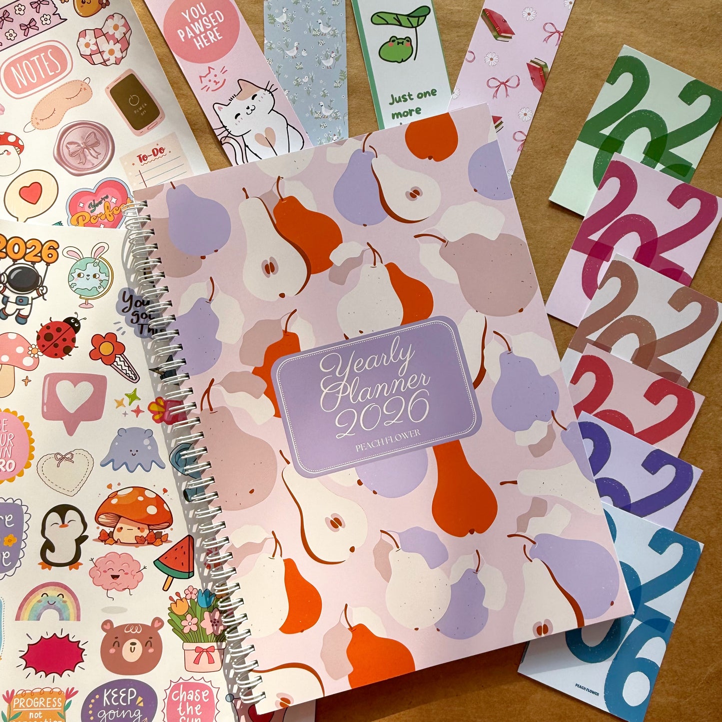 Yearly Planner 2026 (Free: 2 Sticker Sheets + 4 Bookmarks + 6 Cards)