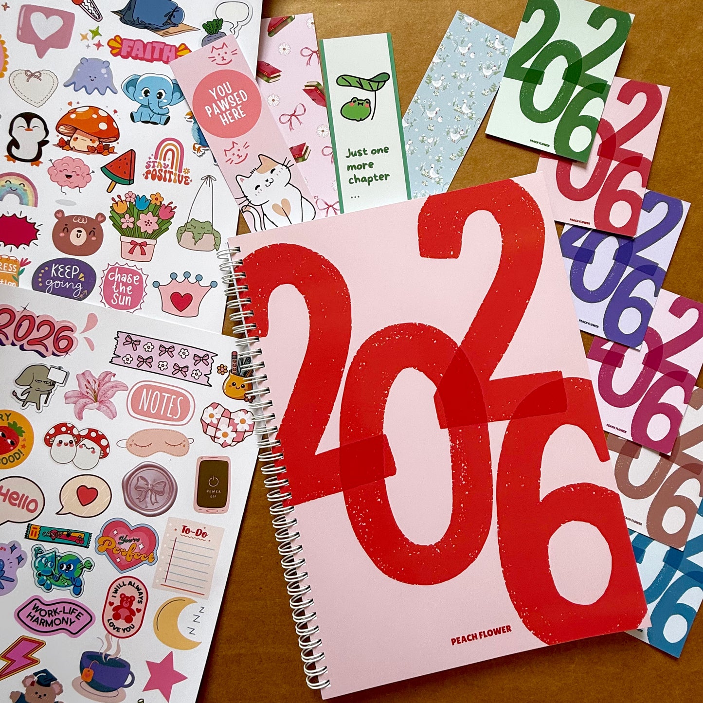 Yearly Planner 2026 (Free: 2 Sticker Sheets + 4 Bookmarks + 6 Cards)