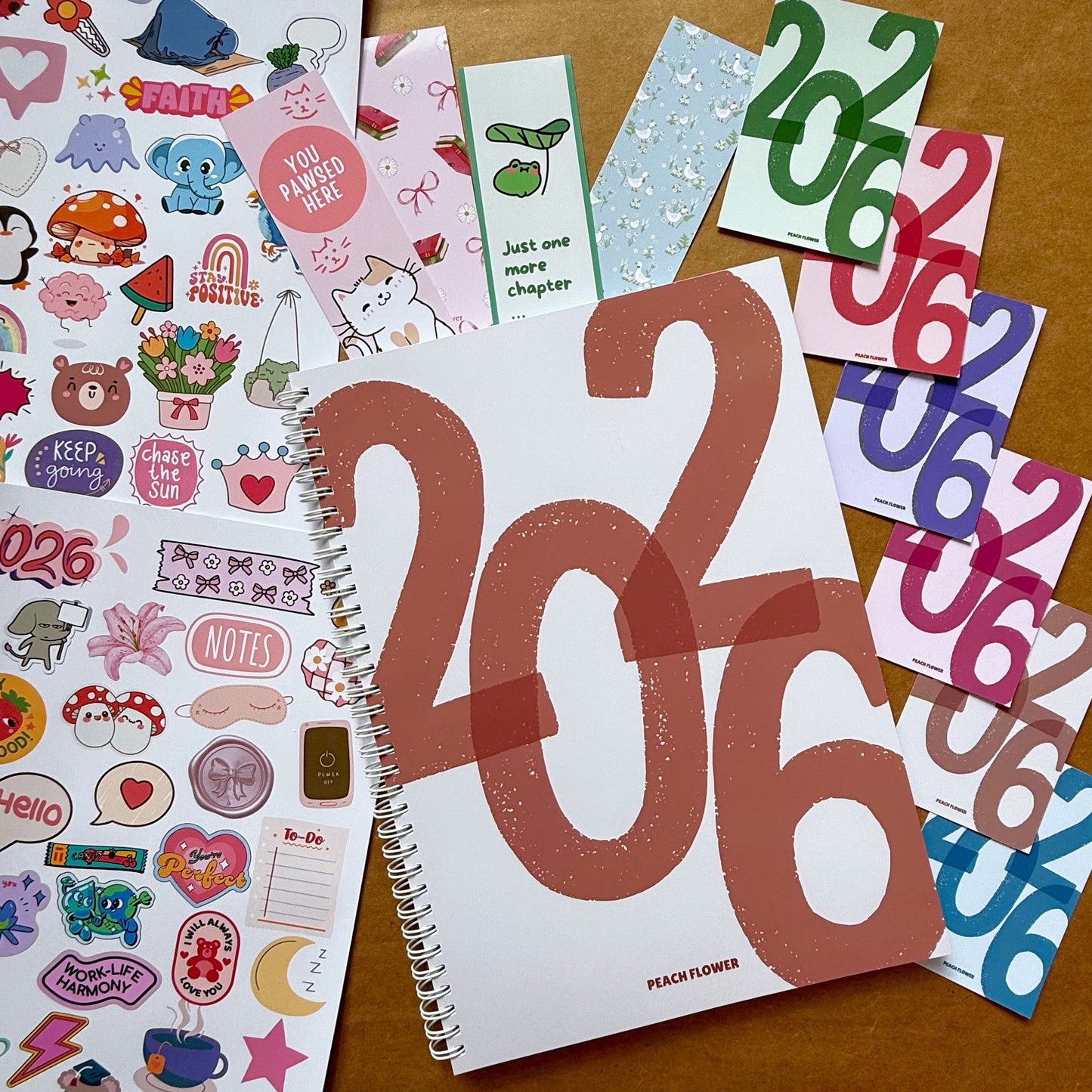 Yearly Planner 2026 (Free: 2 Sticker Sheets + 4 Bookmarks + 6 Cards)