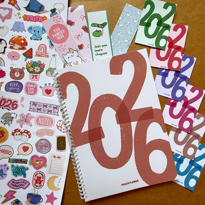 Yearly Planner 2026 (Free: 2 Sticker Sheets + 4 Bookmarks + 6 Cards)