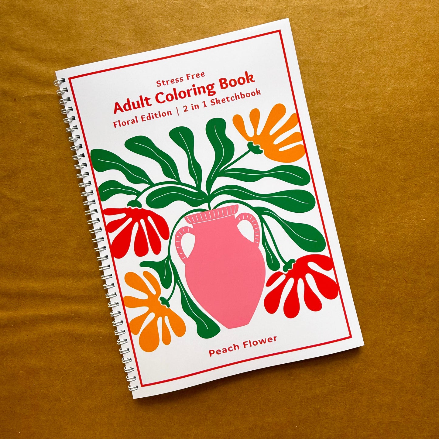 Adult Coloring Book: Floral Version 2 in 1