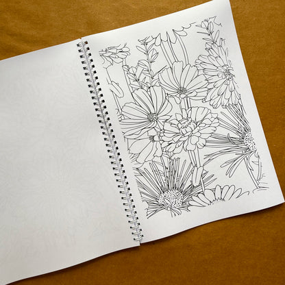 Adult Coloring Book: Floral Version 2 in 1