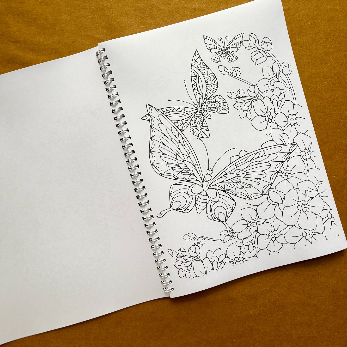 Adult Coloring Book: Floral Version 2 in 1
