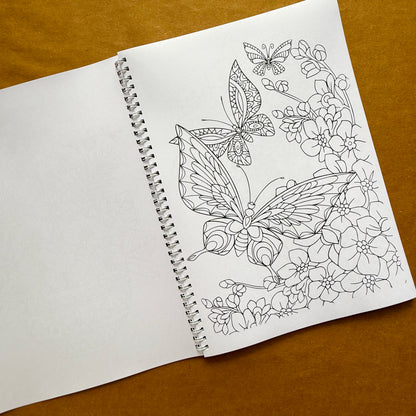 Adult Coloring Book: Floral Version 2 in 1
