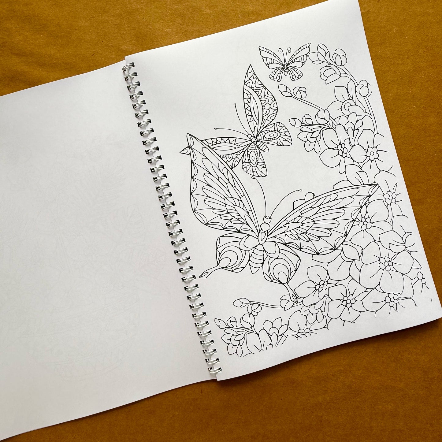 Adult Coloring Book: Floral Version 2 in 1