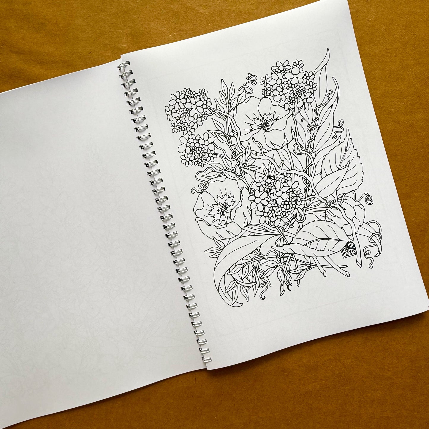 Adult Coloring Book: Floral Version 2 in 1