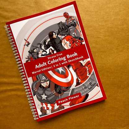 Adult Coloring Book: Marvel Version 2 in 1