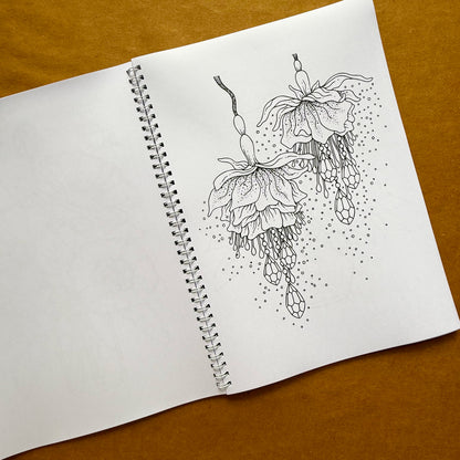 Adult Coloring Book: Floral Version 2 in 1