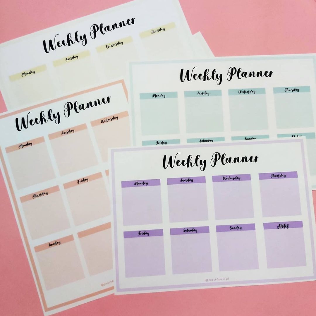 Weekly Planner – Peach Flower