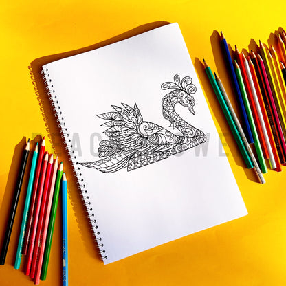 Adult Coloring Book: Animal Version 2 in 1